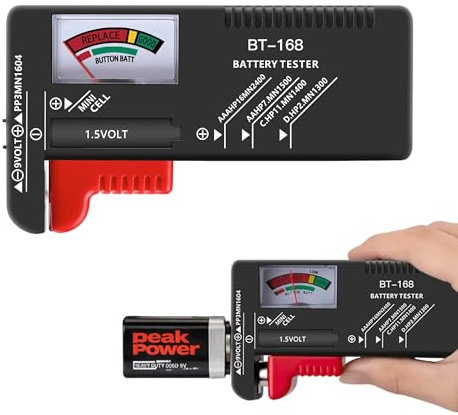 1Pc AA Battery Tester Universal Battery Tester For Small UK Battery Checker Tester For AA AAA C D 9V 1.5V Button Cell Batteries Household BT-168 No Batteries Required