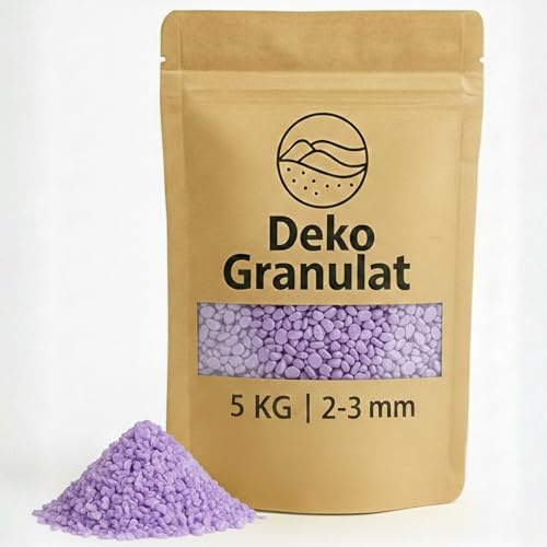 Granulés décoratifs lilas comme décoration à disperser - 5 kg de petites pierres décoratives de 2 à 3 mm de diamètre pour verres et vases