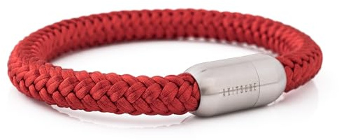 Akitsune Portus segelrep armband | magnetisk kapselstängning armsmycken kvinnor ankare män maritim – silver, 22 centimeters, Nylon