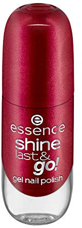 essence cosmetics shine last & go! gel nail polish, Gellack, Nagellack, Nr. 52 shine on me, rot, gelig, glänzend, ohne Aceton, vegan, ohne Konservierungsstoffe (8ml)