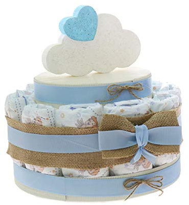 Viale Magico Idea Regalo Originale Prima Infanzia, Torta Pannolini Economica Nascita Bimbo, Baby Shower Neonato (Torta da 15 Pannolini)
