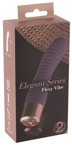 You2Toys Elegant Vibrator Flexy Vibe - gefühlsintensiver Stimulator für Frauen, sanfte Reizrillen, 10 Vibrationsstufen, kabellos, lila/rosegold