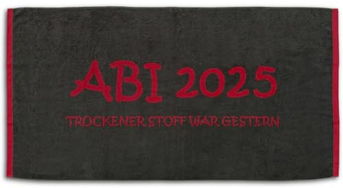 ESPiCO Strandlaken ABI 2025 Badetuch Kaminrot Strandtuch Abitur Geschenk 80 cm x 160 cm Abispruch Baumwolle