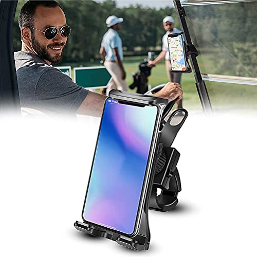 Tumnea Fahrrad Handyhalterung Golfwagen Handyhalter Einstellbarer Anti-Fall-Handyhalter mit 360-Grad-drehbarem Kopf Motorrad Golfwagen-Zubehör Erwachsene