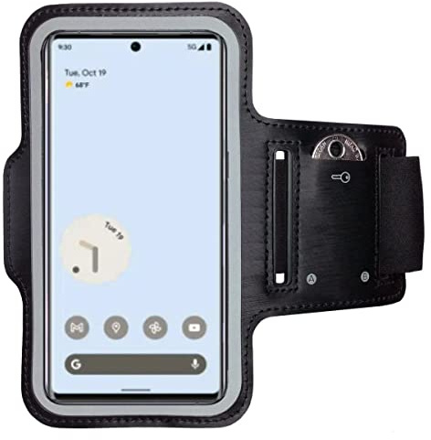CoverKingz Sportarmband für Google Pixel 7 - Handy Armband Schwarz | Armtasche mit Schlüsselfach, Oberarm Halterung, Sport Laufarmband