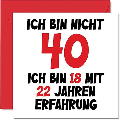 Stuff4 40. Geburtstagskarte Lustig für Männer und Frauen Ihn Sie | Ich Bin 18 und 22 Jahre Erfahrung, Lustiger Vierzig Vierzigster Alles Gute Zum Karte Geburtstag