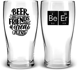 Karaca Juego de vasos de cerveza de 454 ml para 2 personas, cristal, vasos, tazas, tazas para beber aptas para lavavajillas, ideales para champiñones o vasos de cerveza artesanal