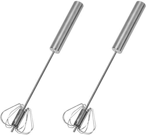 xianynow Halbautomatischer Schneebesen, Edelstahl, 30 cm, Silber, Mittel (30 cm), Schneebesen, Quirl