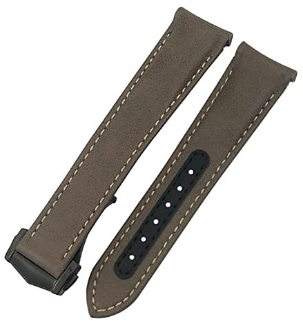 BANDKIT Für Omega Seamaster 300 Speedmaster AT150 Planet Ocean Glattes Rindsleder Uhrenarmband 19 mm 20 mm 21 mm Echtes Leder Armband, 21 mm, Achat