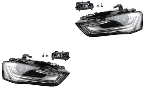 Johns, Scheinwerfer Satz Front passend für Audi A4 8K 02/12- Xenon D3S Links & Rechts + Nebelscheinwerfer + Leuchtmittel