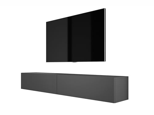 3E 3xE living.com Hängendes TV- Schrank (B: 2 X 100 cm, H: 34 cm, T: 32 cm) in ANTHRAZIT