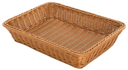 RT&BS Osier Corbeille a Pain, Corbeille à Fruits en Osier, Paniers de Paques, Réutilisable Tissé à la main Paniers de Rangement pour Pain, Fruit, Légume, Œuf, Snacks (Marron, Grande)