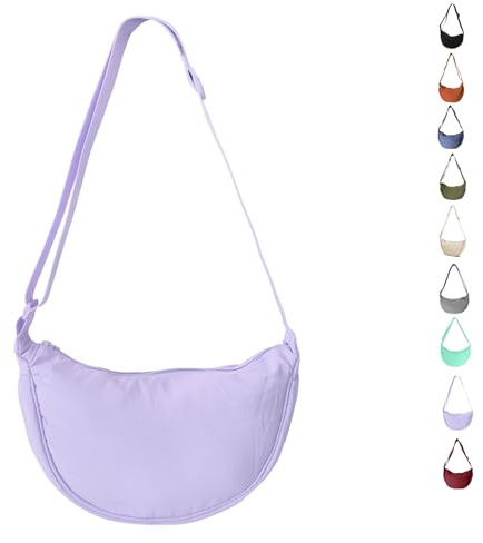 LOCCY Crescent Bag for Women Nylon Crescent Bag Dumpling Bags Nylon Crossbody Bags Women with Adjustable Strap Portable Crescent Purse for Daily Use