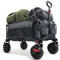 TIMBER RIDGE Carrello Spiaggia Ruote Grandi con Freno Carrello Pieghevole Trasporto Braccioli Regolabili e Tasche Laterali per Rimorchio Giardino Campeggio all'aperto Ogni Tipo di Terreno