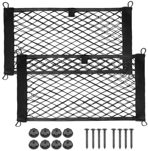 Riceel Storage Nets for Campervan, 2 PCS Car Mesh Cargo Net 25 × 55 cm Storage Nets for Campervans Elastic Storage Net for Car Caravan Motorhome Boat