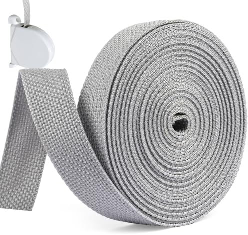 6m Rolladengurt 23mm, Hohe Reißfestigkeit Gurtband, Strapazier Grau Rolladengurt Reparaturset, Jalousie Band für Rollläden an Türen Fenster Rolladen Gurtwickler