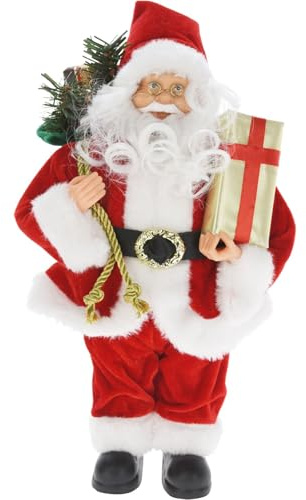 Carousel Home Traditional Father Christmas Figure | Standing Santa Claus Ornament Santa Claus Doll | Santa Figurine Father Christmas Decorations Indoor - 30cm