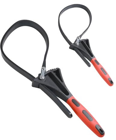 Flaconi Llave Filtro Aceite Coche,Llave para Filtro de Aceite,Llave para Tubos de Goma Ajustable Universal,Adecuado para Automóviles,Filtros de Aceite,Filtros de Combustible (Rojo)