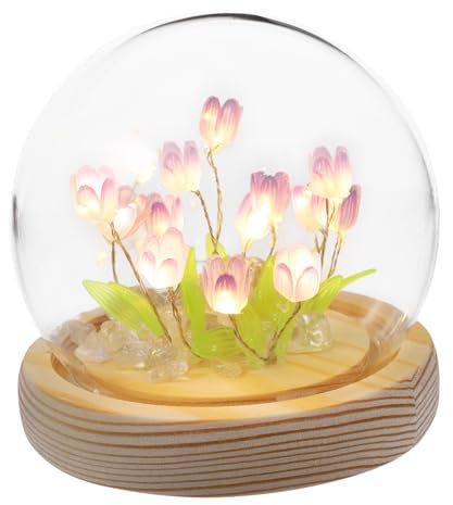 Angoily DIY Tulip Night Light Lamp Craft Kit Lamps for Bedroom Decor Aesthetic Flower Nightlight for Boys and Girls