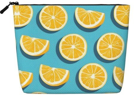 Lemon Wedges Damen Kultur- und Kosmetiktasche, Unisex-Kulturbeutel, Aufbewahrungstasche für Körperpflege, Schwarz, Einheitsgröße
