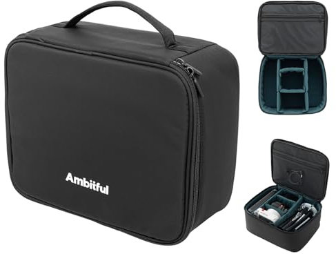 AMBITFUL Borsa da trasporto Zoom P7 per attrezzature fotografiche con grande capacità, custodia multifunzione per mini drone e altri accessori, con spessi sponges e strato interno in rete, Nero ,