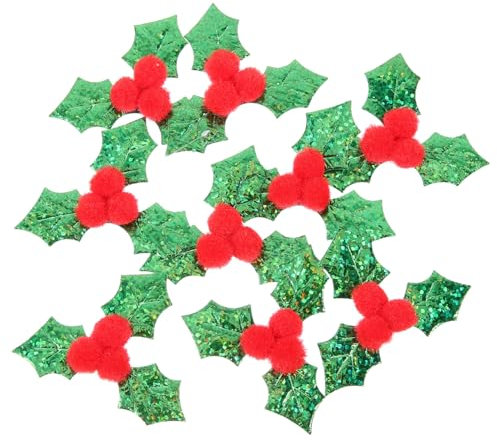 Cabilock 100 Piezas Decoración Árbol De Navidad De Acebo Bayas Manualidades De Acebo para Coronas Navideñas DIY De De Adorno Navideño para Decoración De Paisaje