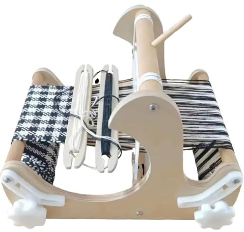 ZPBLWT Desktop-Holzwebstuhl, DIY Handknittelende Webmaschine, Webrahmen mit gemischten Garnen Weben von 15 cm, Webbeinkit für Anfänger Craft Artist Künstler