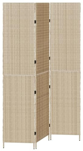 vidaXL Paravento Beige Pieghevole in bambù 3 Pannelli Regolabile Resistente ai Raggi UV Schermo per Privacy per Uso Interno in Soggiorno e Camera da Letto Design Moderno Facile da Riporre Separatore