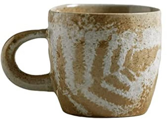 GOOPEEG Mokkatassen, Creative Mug Kaffeetasse Untertasse 250 Ml, Handgefertigte Wiederverwendbare Teetassen Und Untertassen, Vintage-Kaffeetassen-Set for Heiße/kalte Getränke Espresso Cup(Mug)