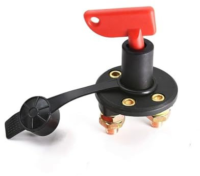 Jodriva Interruttore di spegnimento principale della batteria con chiave rossa da 12 V e 24 V, for veicoli, auto, modificato, isolatore, interruttore di alimentazione for auto, camion, barca Interrutt