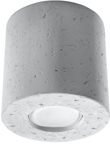 SOLLUX lighting Deckenlampe Deckenleuchte Deckenstrahler Beton 1 Flammig LED Lampe Glühbirne 4000K Grau Celeris