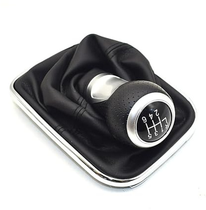 Pomo de palanca de cambios de 5/6 velocidades y 12 mm, funda de fuelle for palanca de cambios, compatible for Volkswagen, compatible for Golf 4 IV MK4, compatible for GTI R32, compatible for Bora, com