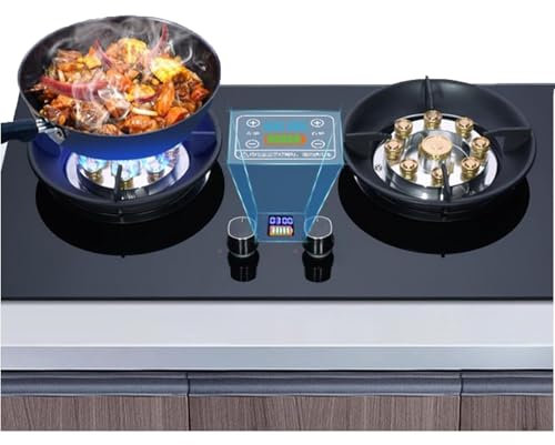 Cuisinière À Gaz Double Brûleurs - Table De Cuisson De Camping 5,2 KW, Plaque De Cuisson À Gaz Intégrée En Verre Trempé, Minuterie Indépendante Des Deux Côtés(NG)