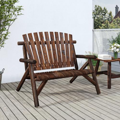 XINCXIN Gartenbank, korbsessel Outdoor Garden Furniture terassenmöbel außen Balkon Couch Geeignet für Balconies patios Garden Yard 2-Sitzer 119x85x98 cm Massivholz Fichte