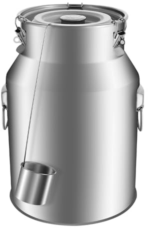 Pot à lait hermétique en acier inoxydable 201 - Seau à vin - Bidon à thé - Multifonctionnel - Avec joint en silicone - 28 l - Peut stocker du riz, des bols de mandarine, du thé, de l'huile de cuisson