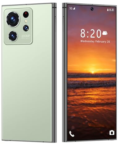 WMDMJT Cellulari sbloccati Smartphone S25 Ultra Android 14 Telefoni 16 GB RAM 1 TB ROM/Schermo HD da 7,3/Doppia SIM/Fotocamera da 108 MP/8000 mAh/Penna integrata/Sblocco con impronta GPS,Cyan-1TB