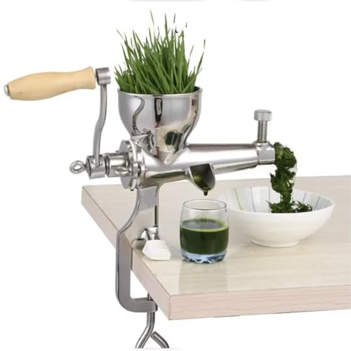 YUEHISY Handvev Vetegräsjuicer, Livsmedelsklassad Manuell Juicepress i Rostfritt Stål för Bladgrönt, Grönsaker, Frukt, Lätt Att Rengöra
