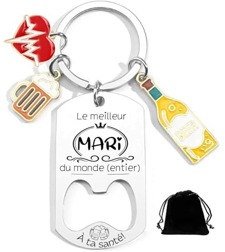 XWXWXW Cadeau Mari Porte clef Pour Son Copain Cadeau Amour Amoureux Pour Homme Decapsuleur Idée Cadeaux Anniversaire De Rencontre Original Petit Noel Cadeaux Saint Valentin St Valentin Anniversaire