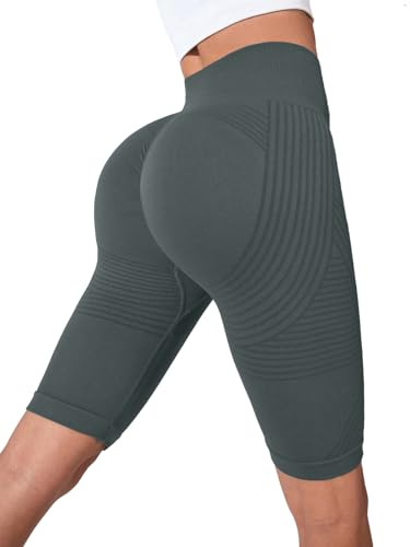 Legging anti-cellulite court de compression pour femme - Taille haute - Effet gainant - Opaque - Pantalon de sport, pilates, fitness