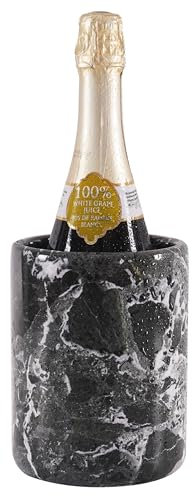 Radicaln Marble Wine Chiller Black 6.5 Inches Handmade Beverage Cooler for Bar Accessories, Wine Chiller for Champagne, Bottle Cooler
