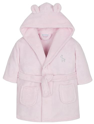 Style It Up Baby Boy Girl Babies Dressing Gown Robe Plush Fleece Velvet Soft Cosy Warm Gift, (PINK, 6-12M)