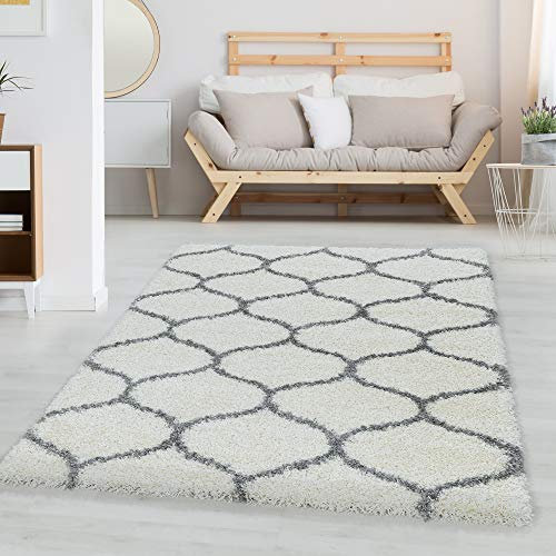 Carpettex Hochflor Teppich Wohnzimmer Shaggy Flokati Teppich Modern Skandinavisch Design 80 x 250 cm Flur Teppich Läufer Creme - Teppich Bettvorleger Schlafzimmer Weich Flauschig Waschbar Küchenläufer