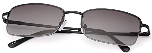 Damen Herren Voll getönt Lesebrille Gläsern mit Federscharniere in Sonnenschützt Gläsern Sonnen-Leser UV400 Schutz Blaulichtfilter Brille Fahrsicherheitsbrillen Lese Sonnenbrille - Keine Bifokale