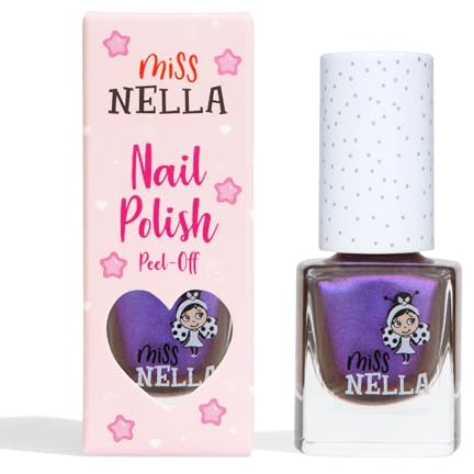 Miss Nella Galactic Unicorn– abziehbarer Nagellack speziell für Kinder, lila, Peel-Off-Formel, ungiftig, wasserbasiert und geruchsneutral