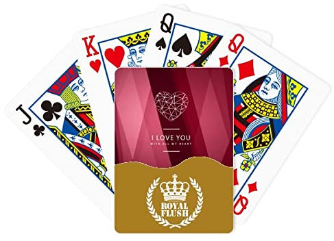 Red Wine Valentine Love You Royal Flush Poker Kartenspiel