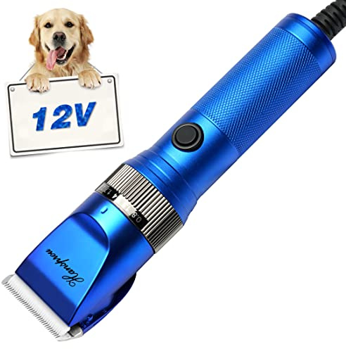 Hansprou Dog Grooming Clippers, Professional 12V Heavy Duty Pet Clippers, Large Dog Shaver for Thick Coat,Plug-in Pet HairTrimmer with Guard Combs Brush for Dogs Cats