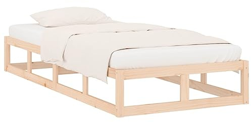 vidaXL Massivholzbett Bettgestell Bett Holzbett Einzelbett Bettrahmen Lattenrost Schlafzimmerbett Schlafzimmermöbel Kiefer 100x200cm