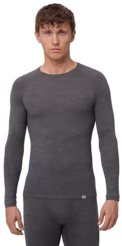 DANISH ENDURANCE Merino Funktionsshirt Herren, Mittelschwer 180 g/m² | Merino Thermoshirt, Temperaturregulierend, Geruchshemmend & Atmungsaktiv, für Wandern & Skifahren, Thermounterwäsche Herren