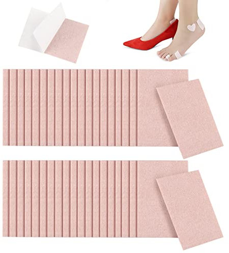 TSHAOUN 40 Hojas Moleskin para pies, parche de prevención de ampollas, Adhesiva Impermeables Parche para Ampollas Los Pies para ampollas en los pies, protección para el talón y la piel