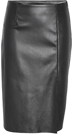 Noisy may Nmclara HW Slit Midi Length Skirt Noos Jupe pour Femme, Noir, Small